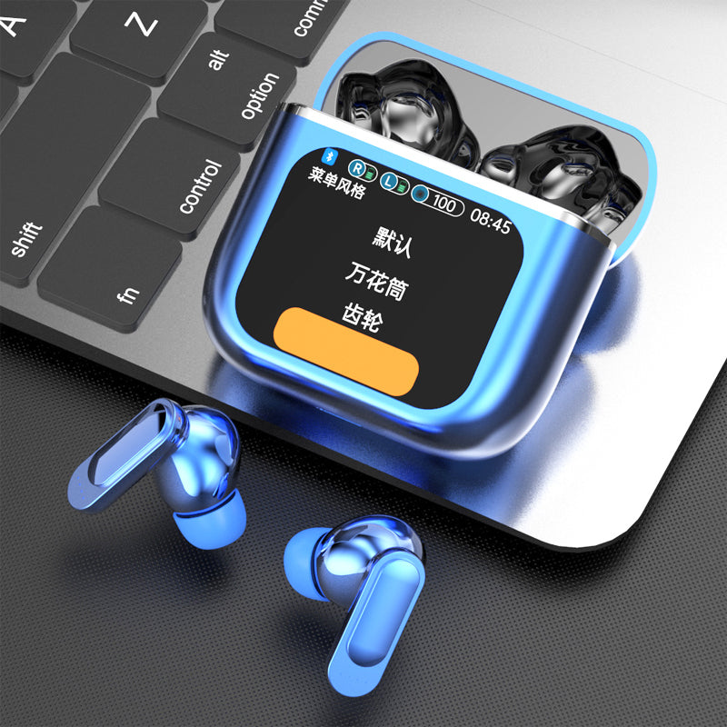 Bluetooth 5.4 LED Full-Color Touch Screen Earbuds Support Multiple Languages