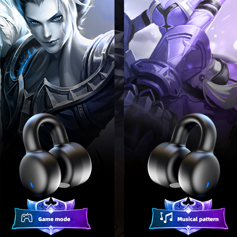 Clip-on Earphone Binaural Ear Clip Earbuds with Digital Screen