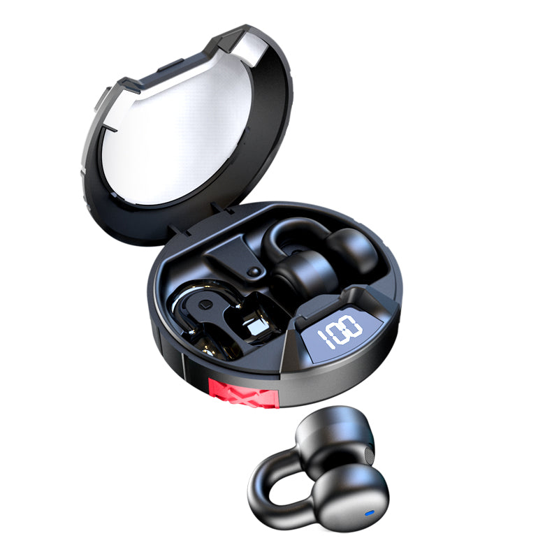 Clip-on Earphone Binaural Ear Clip Earbuds with Digital Screen